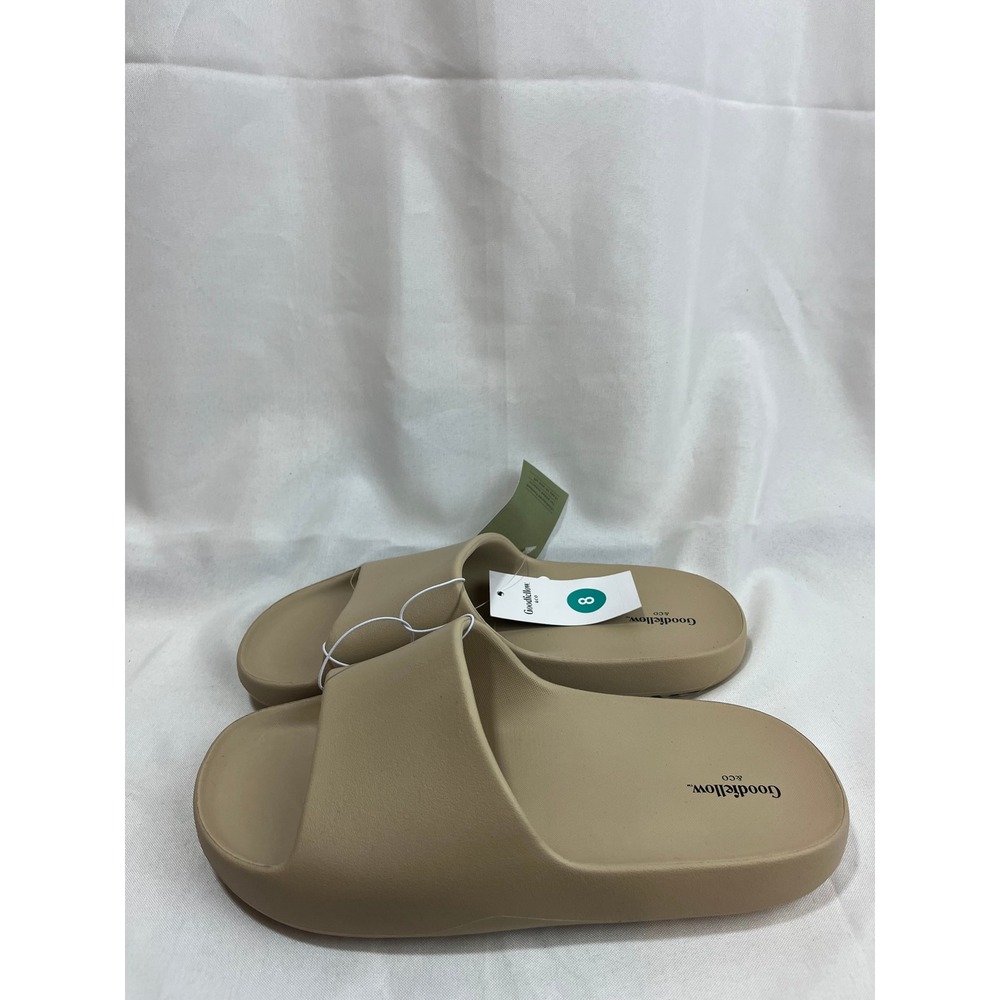 Goodfellow & Co Mens Tan Beige Foam Slide Sandals Size 8 NWT Slip On Beach Shoes